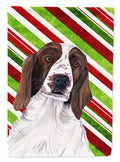 Welsh Springer Spaniel Candy Cane Holiday Christmas House Flag 28x40 Porch Sleeve Pole Decorative Outside Yard Banner Artwork Wall Hanging, Polyester
