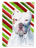 Pit Bull Candy Cane Holiday Christmas House Flag 28x40 Porch Sleeve Pole Decorative Outside Yard Banner Artwork Wall Hanging, Polyester