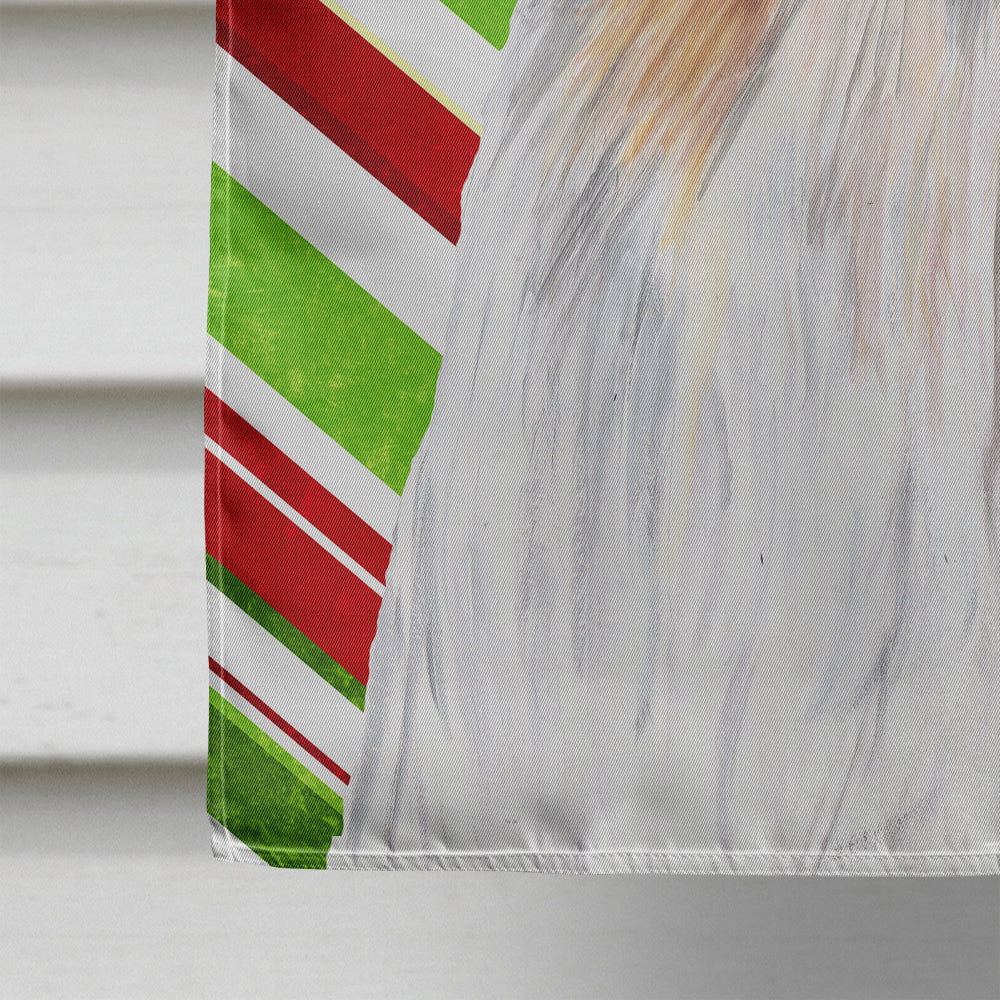 Shih Tzu Candy Cane Holiday Christmas House Flag 28x40 Porch Sleeve Pole Decorative Outside Yard Banner Artwork Wall Hanging, Polyester