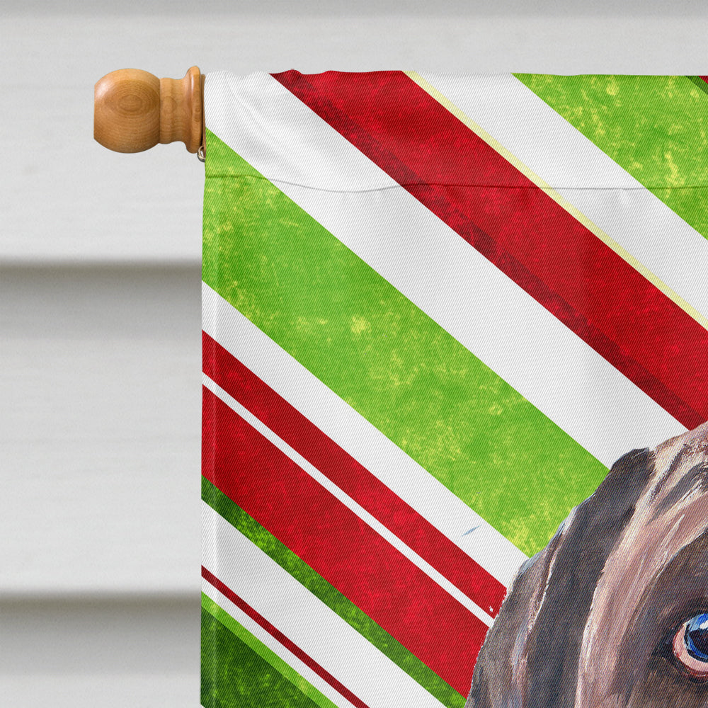 Labrador Candy Cane Holiday Christmas House Flag 28x40 Porch Sleeve Pole Decorative Outside Yard Banner Artwork Wall Hanging, Polyester