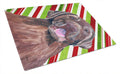 Labrador Candy Cane Holiday Christmas Cutting Board Tempered Glass Kitchen Cutting Surface, Heat Resistant Chopping, Non-Slip Feet, Food Prep & Serving