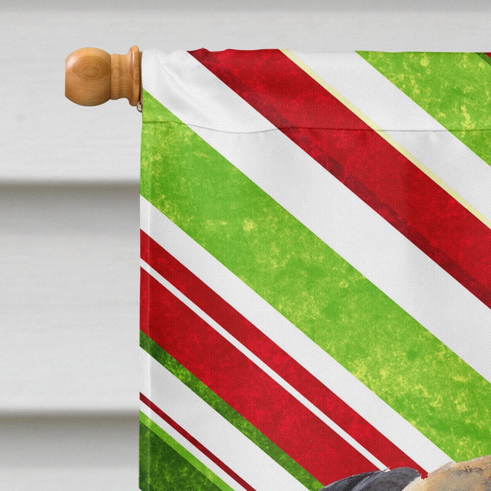Mastiff Candy Cane Holiday Christmas House Flag 28x40 Porch Sleeve Pole Decorative Outside Yard Banner Artwork Wall Hanging, Polyester