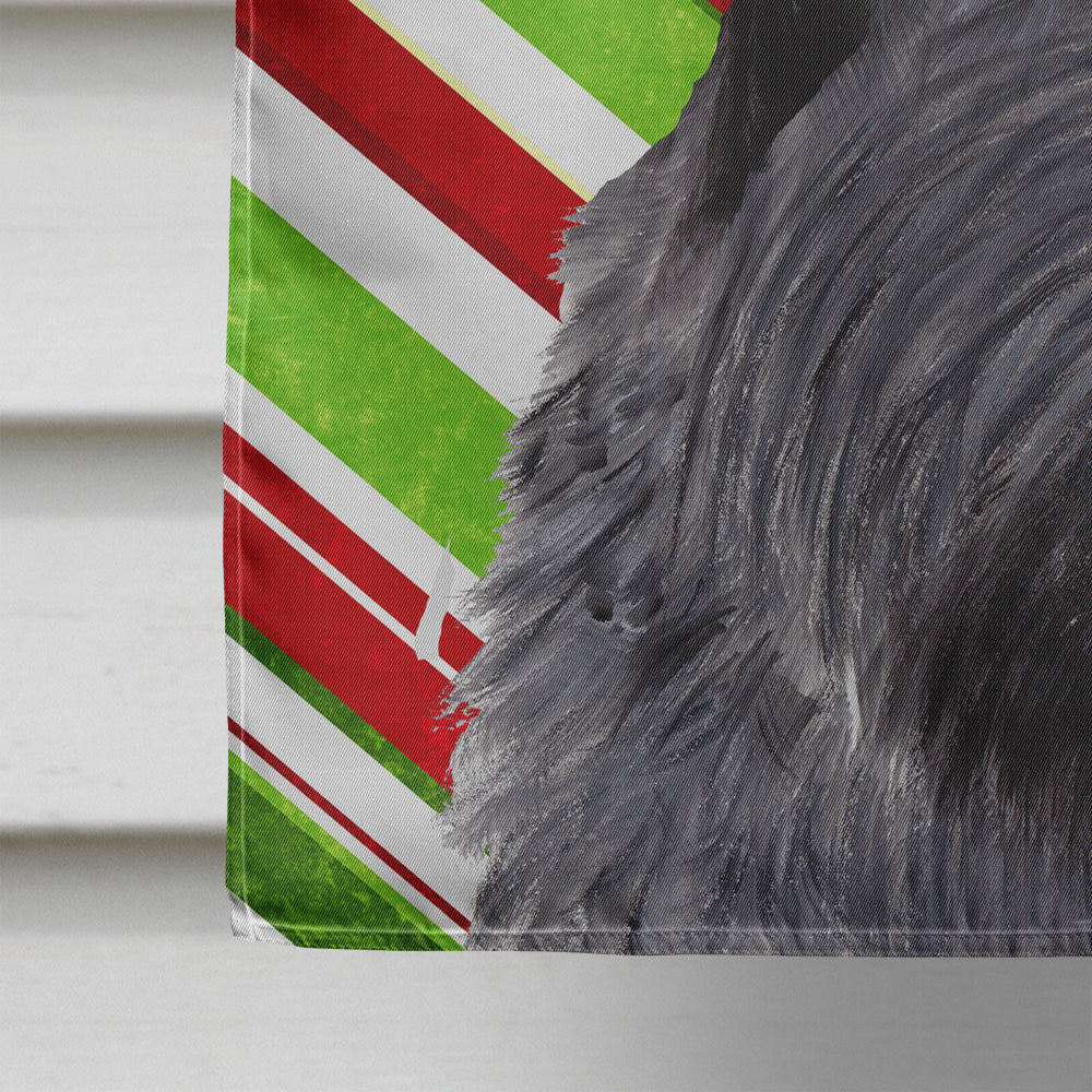 Scottish Terrier Candy Cane Holiday Christmas House Flag 28x40 Porch Sleeve Pole Decorative Outside Yard Banner Artwork Wall Hanging, Polyester