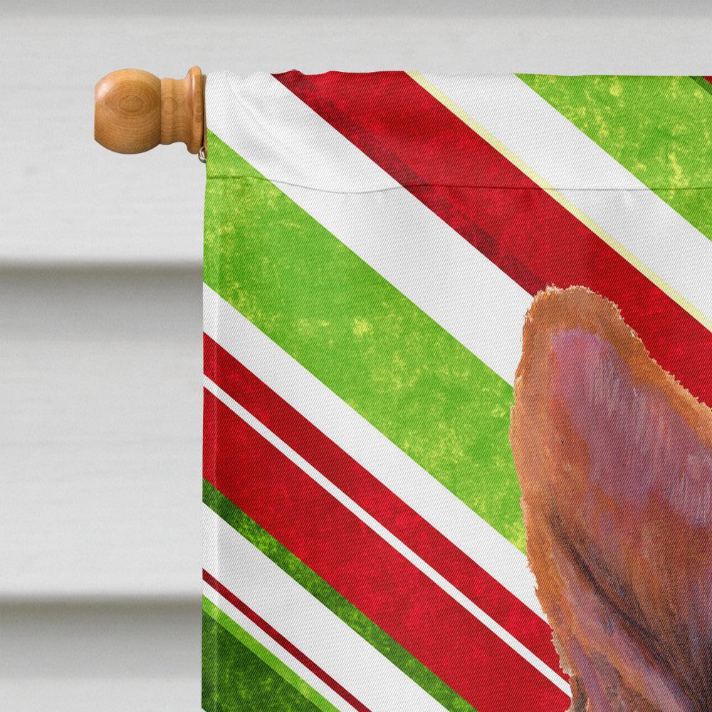 Basenji Candy Cane Holiday Christmas House Flag 28x40 Porch Sleeve Pole Decorative Outside Yard Banner Artwork Wall Hanging, Polyester