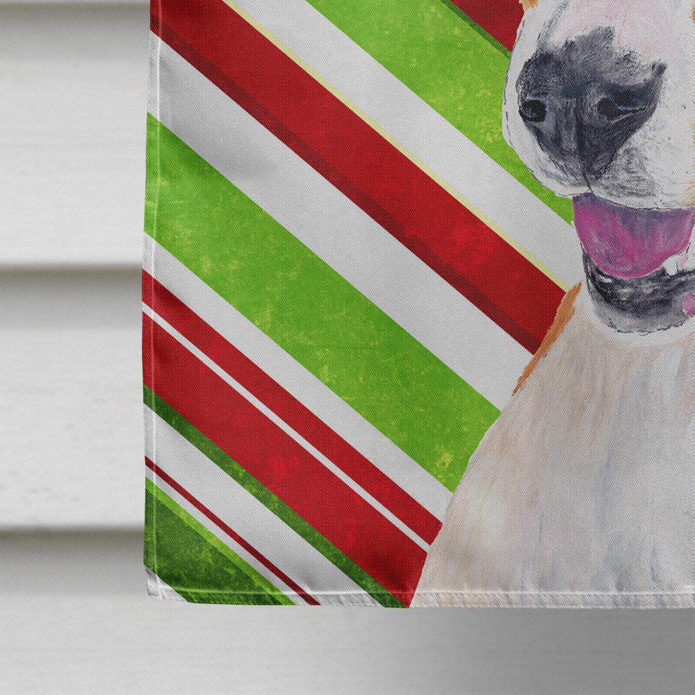 Basenji Candy Cane Holiday Christmas House Flag 28x40 Porch Sleeve Pole Decorative Outside Yard Banner Artwork Wall Hanging, Polyester