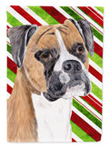 Boxer Candy Cane Holiday Christmas House Flag 28x40 Porch Sleeve Pole Decorative Outside Yard Banner Artwork Wall Hanging, Polyester