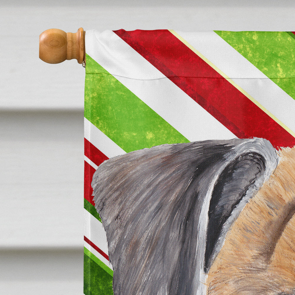 Boxer Candy Cane Holiday Christmas House Flag 28x40 Porch Sleeve Pole Decorative Outside Yard Banner Artwork Wall Hanging, Polyester