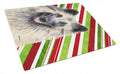 Belgian Tervuren Candy Cane Holiday Christmas Cutting Board Tempered Glass Kitchen Cutting Surface, Heat Resistant Chopping, Non-Slip Feet, Food Prep & Serving