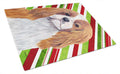 Cavalier Spaniel Candy Cane Holiday Christmas Cutting Board Tempered Glass Kitchen Cutting Surface, Heat Resistant Chopping, Non-Slip Feet, Food Prep & Serving