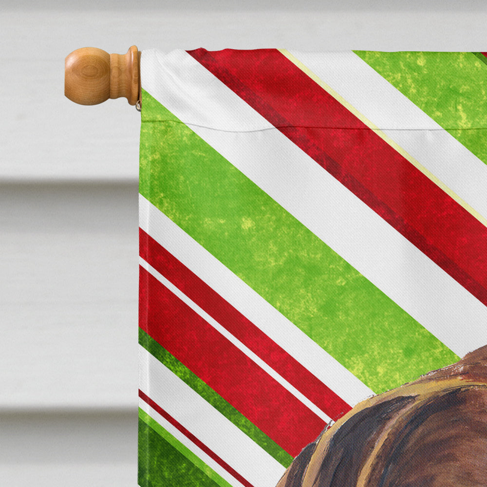 German Shorthaired Pointer Candy Cane Holiday Christmas House Flag 28x40 Porch Sleeve Pole Decorative Outside Yard Banner Artwork Wall Hanging, Polyester