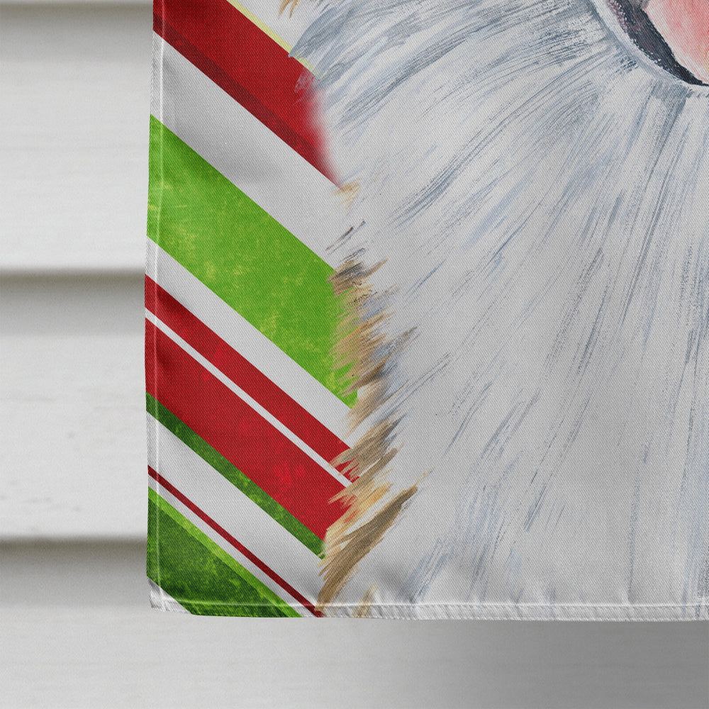 Australian Shepherd Candy Cane Holiday Christmas House Flag 28x40 Porch Sleeve Pole Decorative Outside Yard Banner Artwork Wall Hanging, Polyester