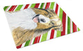 Australian Shepherd Candy Cane Holiday Christmas Cutting Board Tempered Glass Kitchen Cutting Surface, Heat Resistant Chopping, Non-Slip Feet, Food Prep & Serving