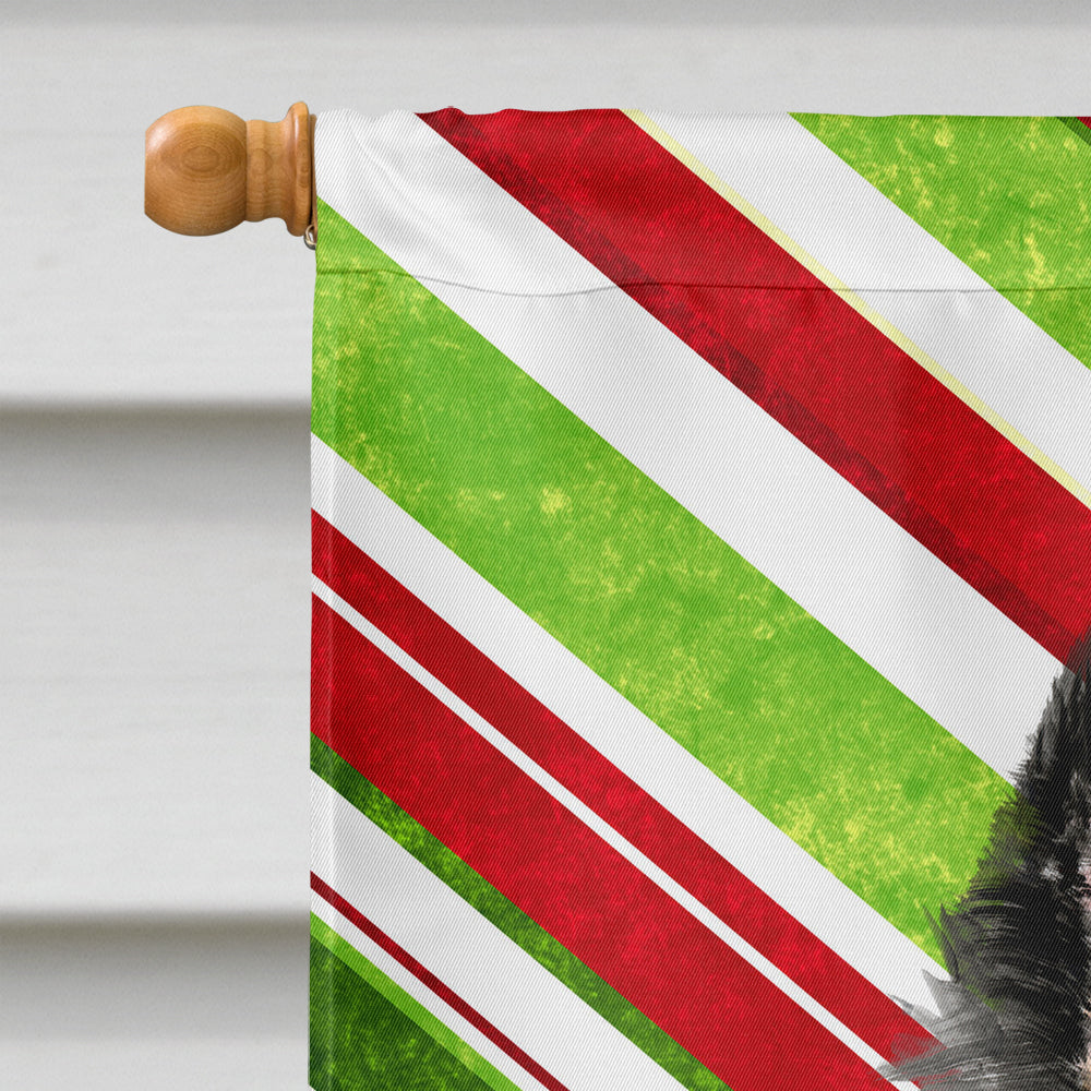 Belgian Sheepdog Candy Cane Holiday Christmas House Flag 28x40 Porch Sleeve Pole Decorative Outside Yard Banner Artwork Wall Hanging, Polyester