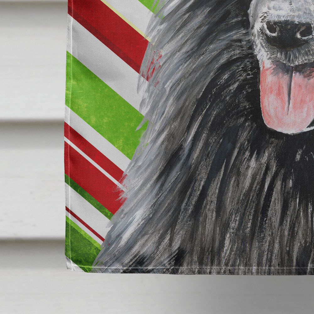 Belgian Sheepdog Candy Cane Holiday Christmas House Flag 28x40 Porch Sleeve Pole Decorative Outside Yard Banner Artwork Wall Hanging, Polyester