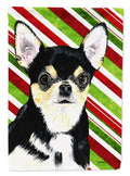 Chihuahua Candy Cane Holiday Christmas House Flag 28x40 Porch Sleeve Pole Decorative Outside Yard Banner Artwork Wall Hanging, Polyester