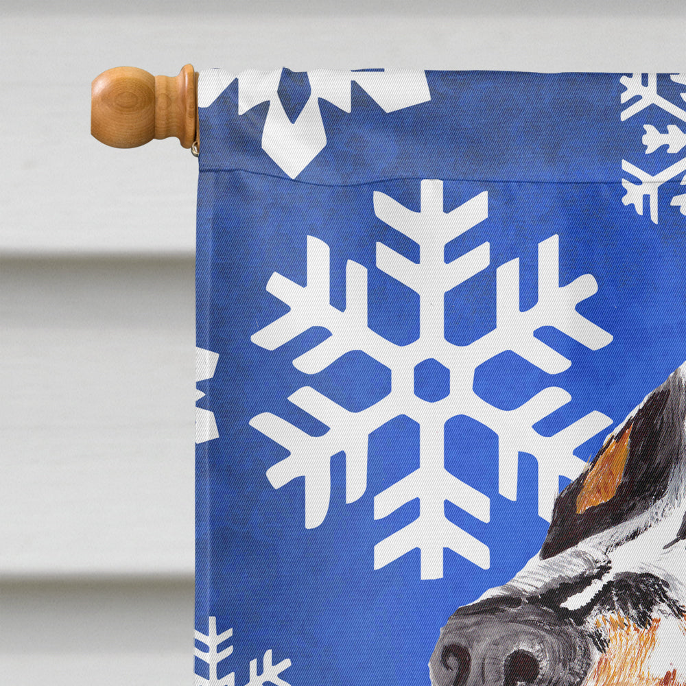 Springer Spaniel Winter Snowflakes Holiday House Flag 28x40 Porch Sleeve Pole Decorative Outside Yard Banner Artwork Wall Hanging, Polyester