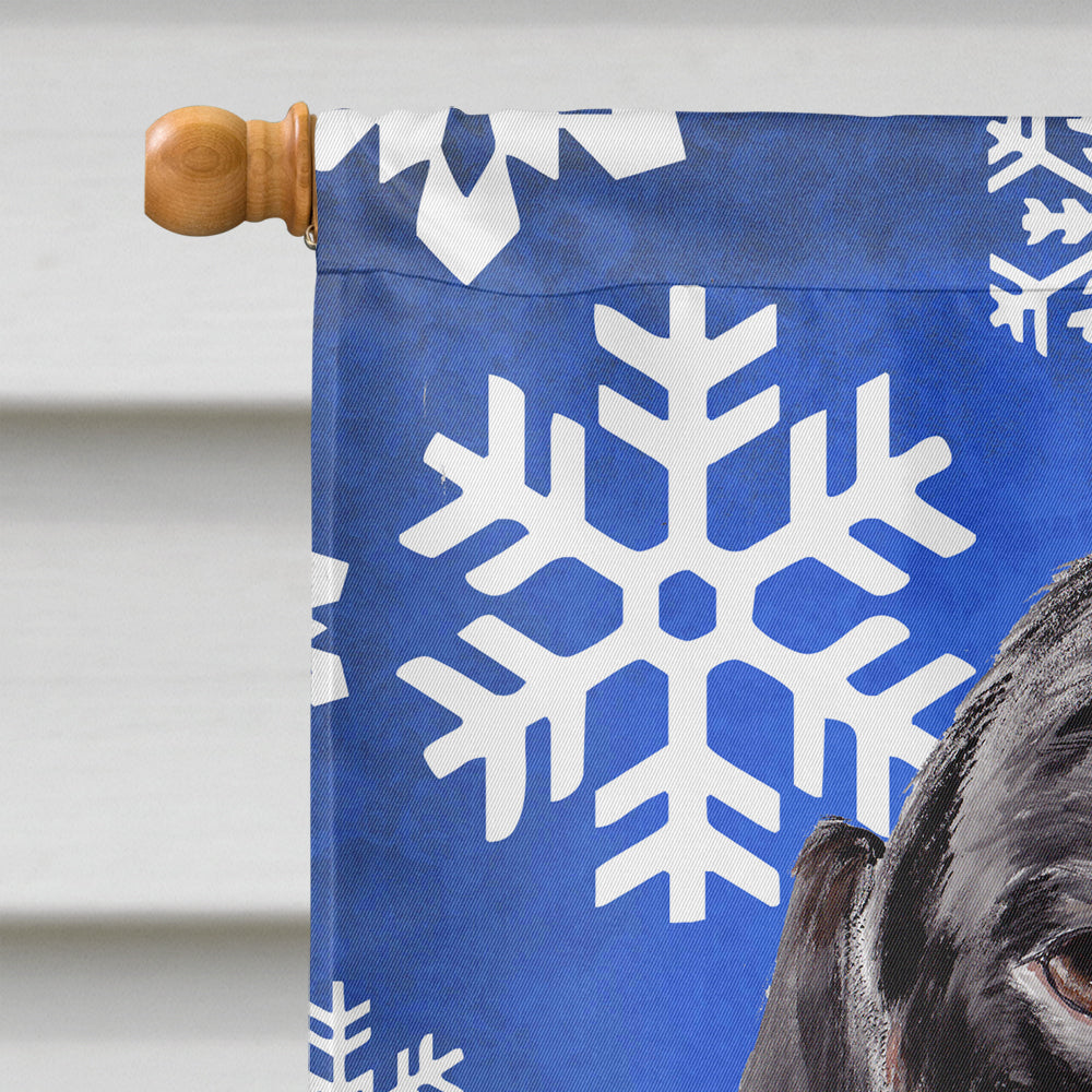 Dachshund Winter Snowflakes Holiday House Flag 28x40 Porch Sleeve Pole Decorative Outside Yard Banner Artwork Wall Hanging, Polyester