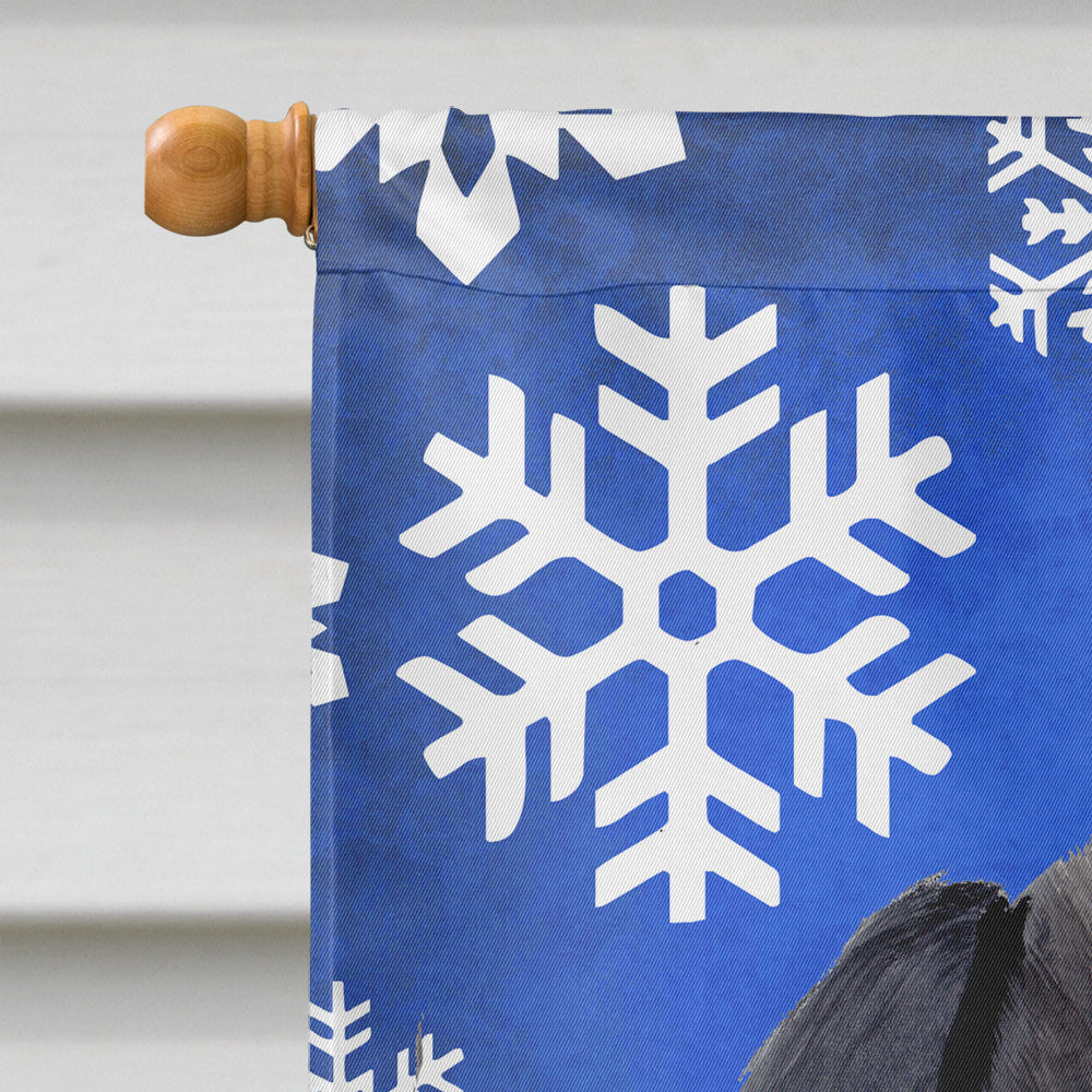 Labrador Winter Snowflakes Holiday House Flag 28x40 Porch Sleeve Pole Decorative Outside Yard Banner Artwork Wall Hanging, Polyester