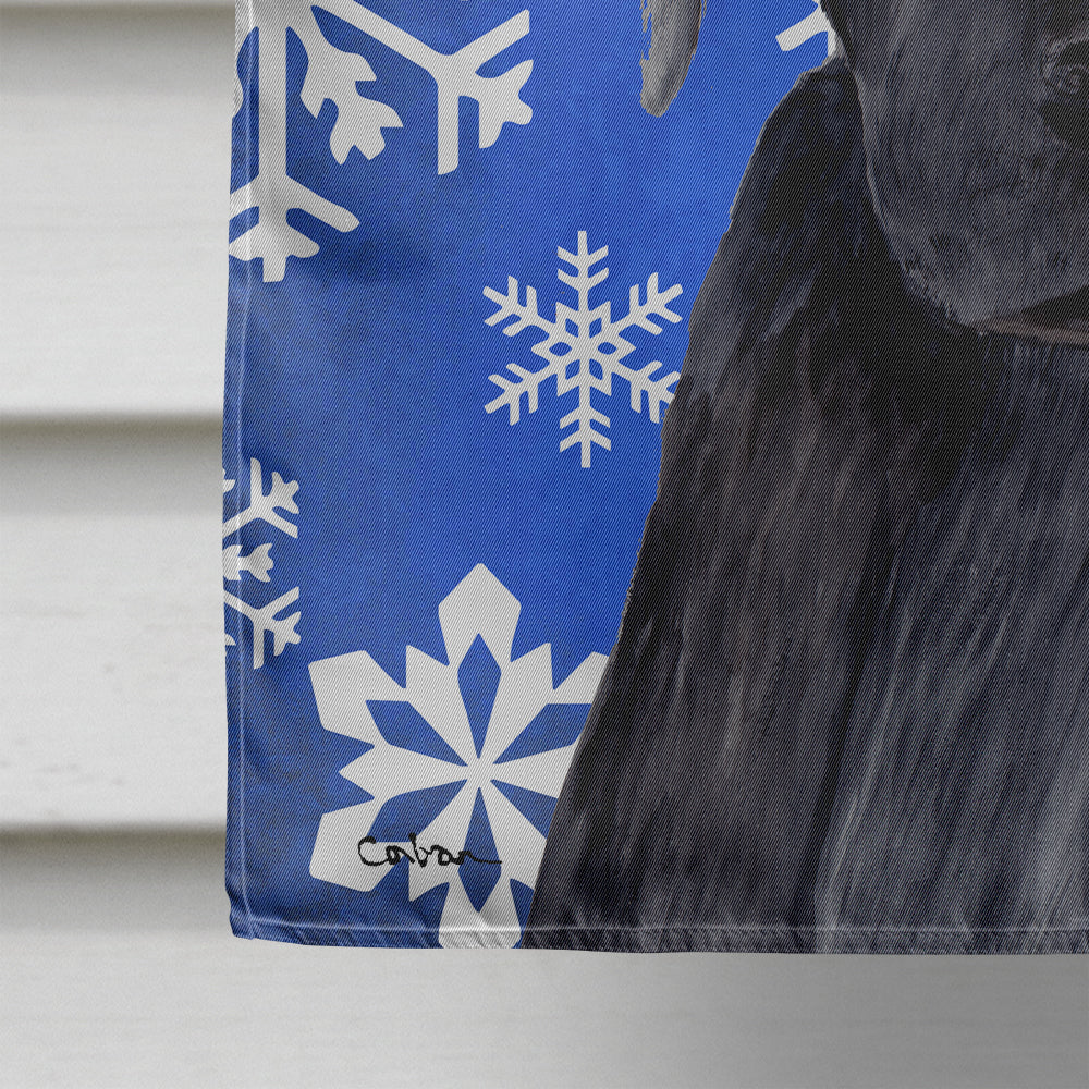 Labrador Winter Snowflakes Holiday House Flag 28x40 Porch Sleeve Pole Decorative Outside Yard Banner Artwork Wall Hanging, Polyester