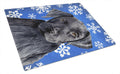 Labrador Winter Snowflakes Holiday Cutting Board Tempered Glass Kitchen Cutting Surface, Heat Resistant Chopping, Non-Slip Feet, Food Prep & Serving
