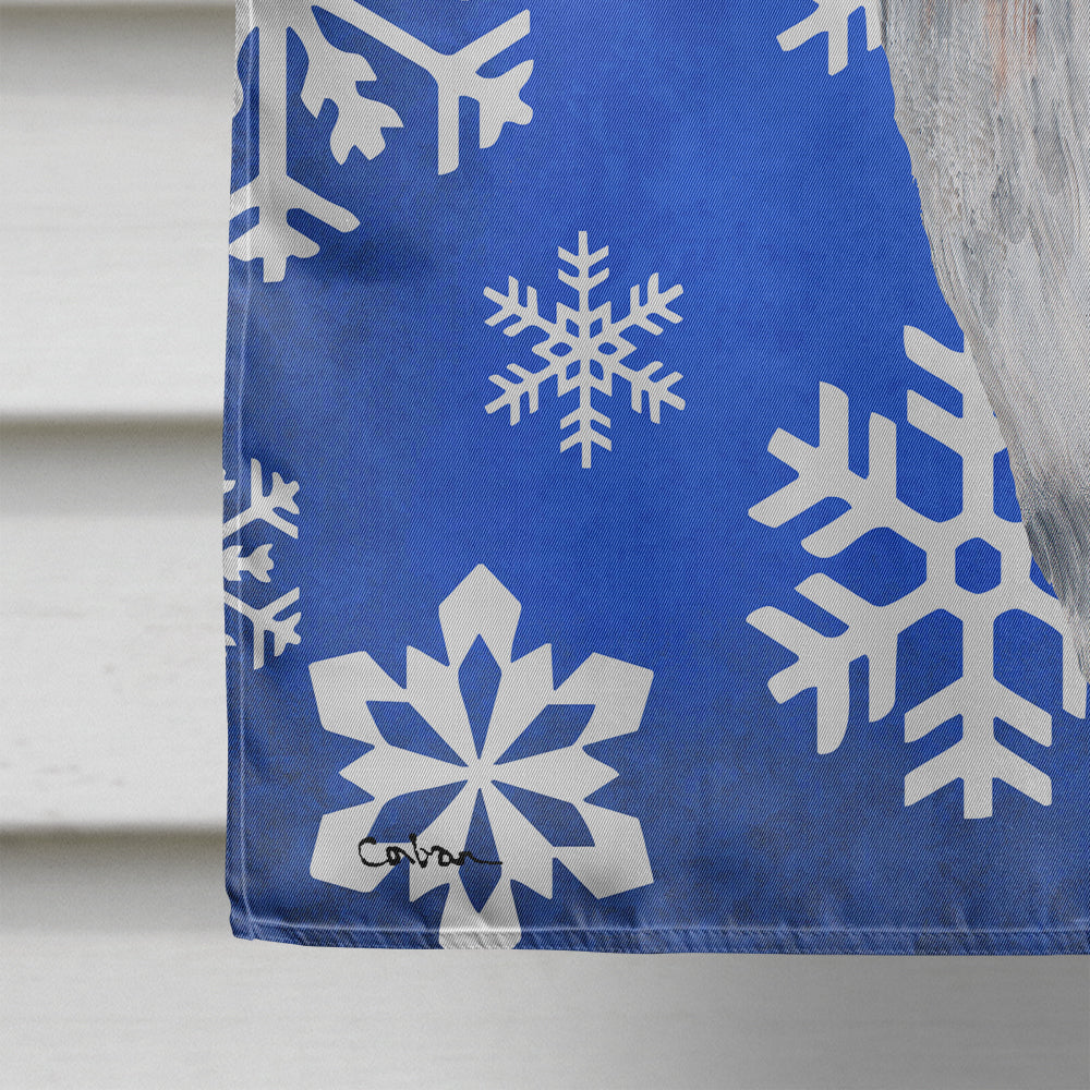 Beagle Winter Snowflakes Holiday House Flag 28x40 Porch Sleeve Pole Decorative Outside Yard Banner Artwork Wall Hanging, Polyester