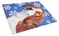 Beagle Winter Snowflakes Holiday Cutting Board Tempered Glass Kitchen Cutting Surface, Heat Resistant Chopping, Non-Slip Feet, Food Prep & Serving