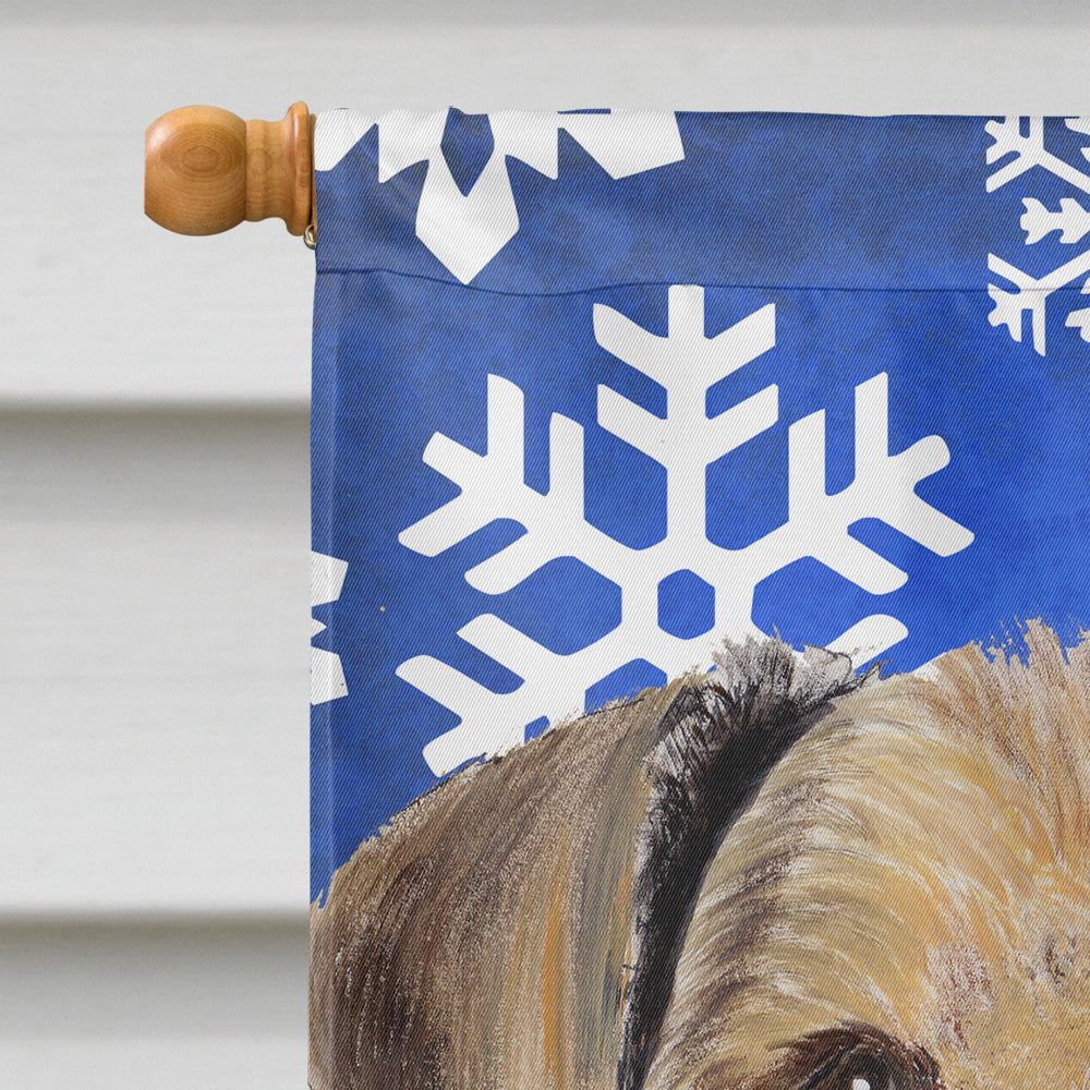 Airedale Winter Snowflakes Holiday House Flag 28x40 Porch Sleeve Pole Decorative Outside Yard Banner Artwork Wall Hanging, Polyester