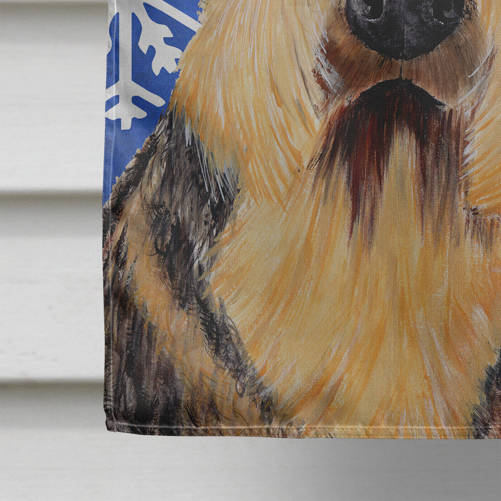 Airedale Winter Snowflakes Holiday House Flag 28x40 Porch Sleeve Pole Decorative Outside Yard Banner Artwork Wall Hanging, Polyester