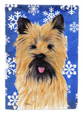 Cairn Terrier Winter Snowflakes Holiday House Flag 28x40 Porch Sleeve Pole Decorative Outside Yard Banner Artwork Wall Hanging, Polyester