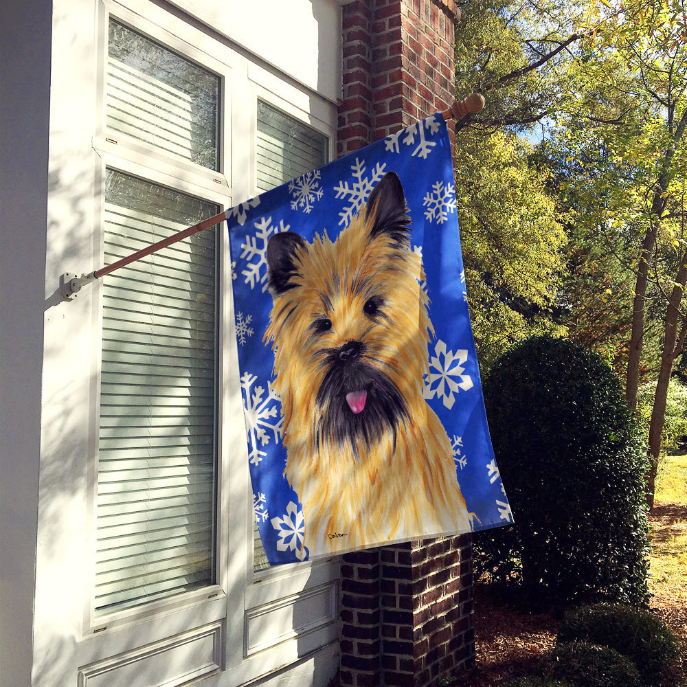 Cairn Terrier Winter Snowflakes Holiday House Flag 28x40 Porch Sleeve Pole Decorative Outside Yard Banner Artwork Wall Hanging, Polyester