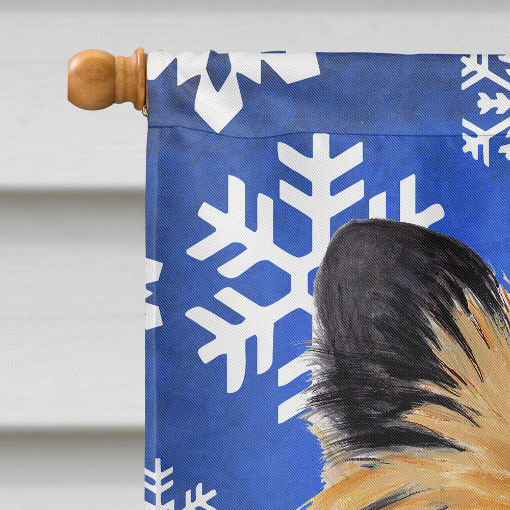Cairn Terrier Winter Snowflakes Holiday House Flag 28x40 Porch Sleeve Pole Decorative Outside Yard Banner Artwork Wall Hanging, Polyester