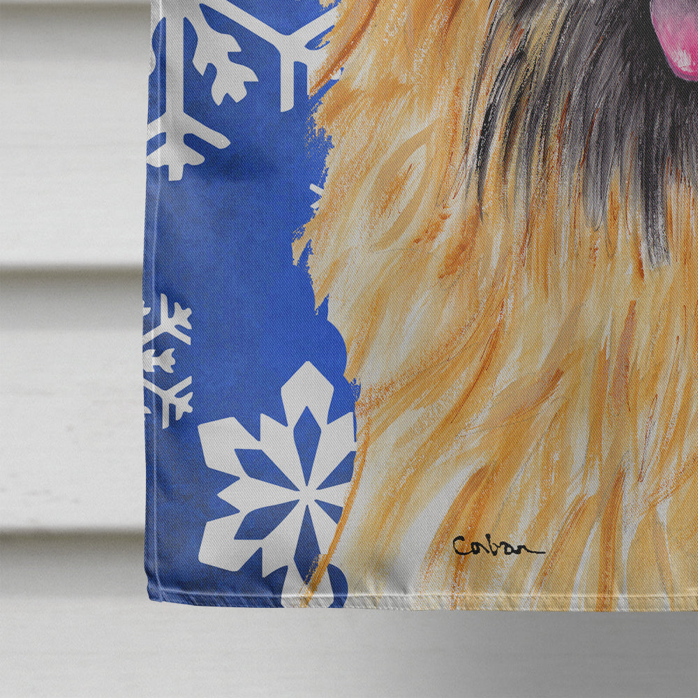 Cairn Terrier Winter Snowflakes Holiday House Flag 28x40 Porch Sleeve Pole Decorative Outside Yard Banner Artwork Wall Hanging, Polyester