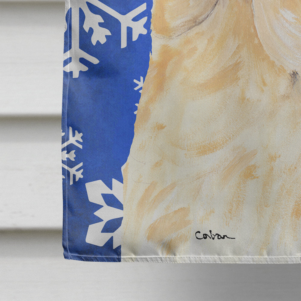Labrador Winter Snowflakes Holiday House Flag 28x40 Porch Sleeve Pole Decorative Outside Yard Banner Artwork Wall Hanging, Polyester