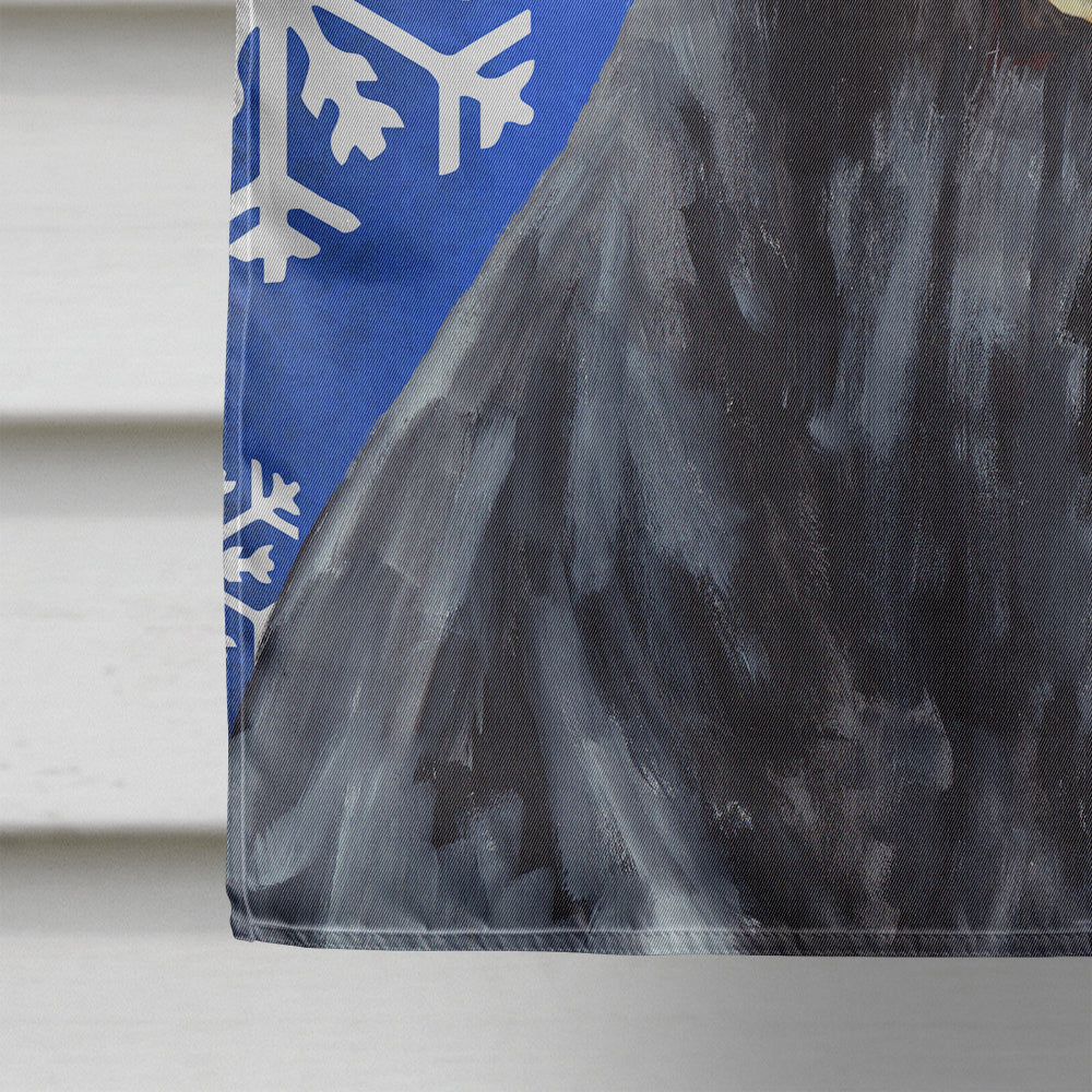Doberman Winter Snowflakes Holiday House Flag 28x40 Porch Sleeve Pole Decorative Outside Yard Banner Artwork Wall Hanging, Polyester
