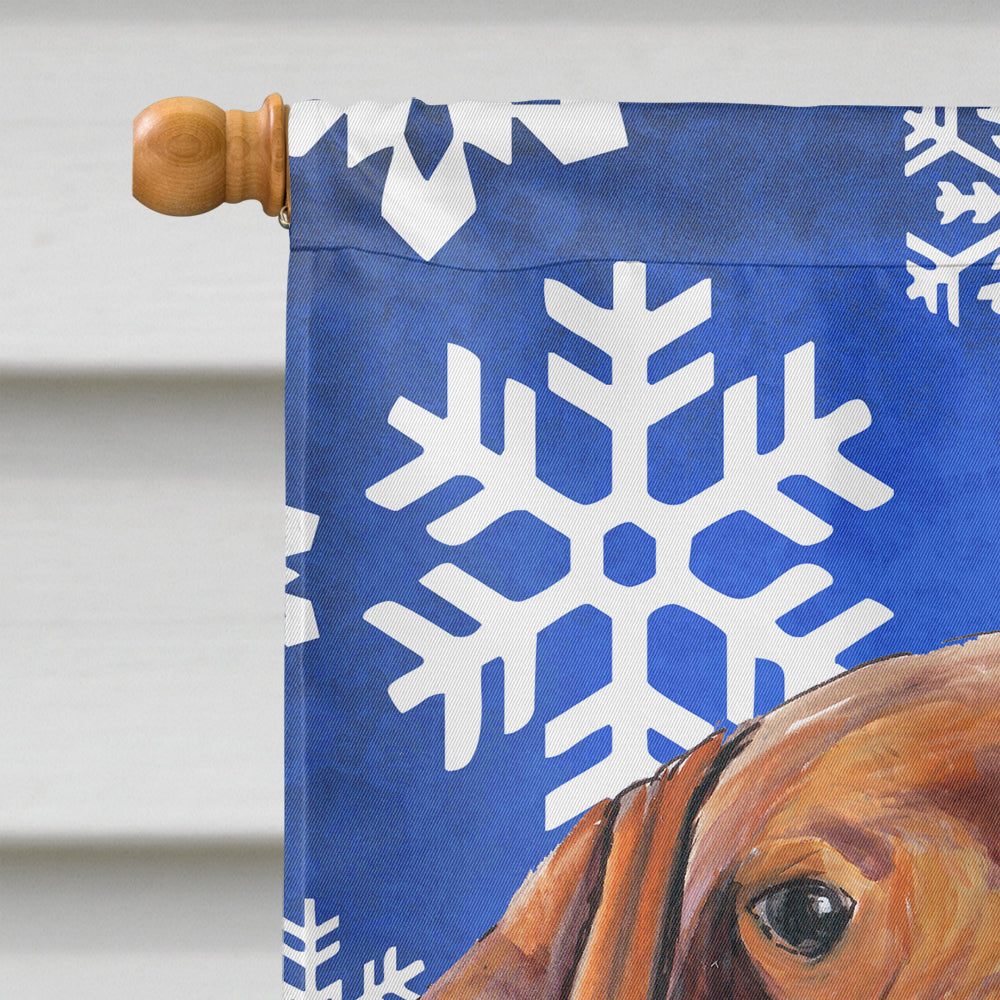Vizsla Winter Snowflakes Holiday House Flag 28x40 Porch Sleeve Pole Decorative Outside Yard Banner Artwork Wall Hanging, Polyester
