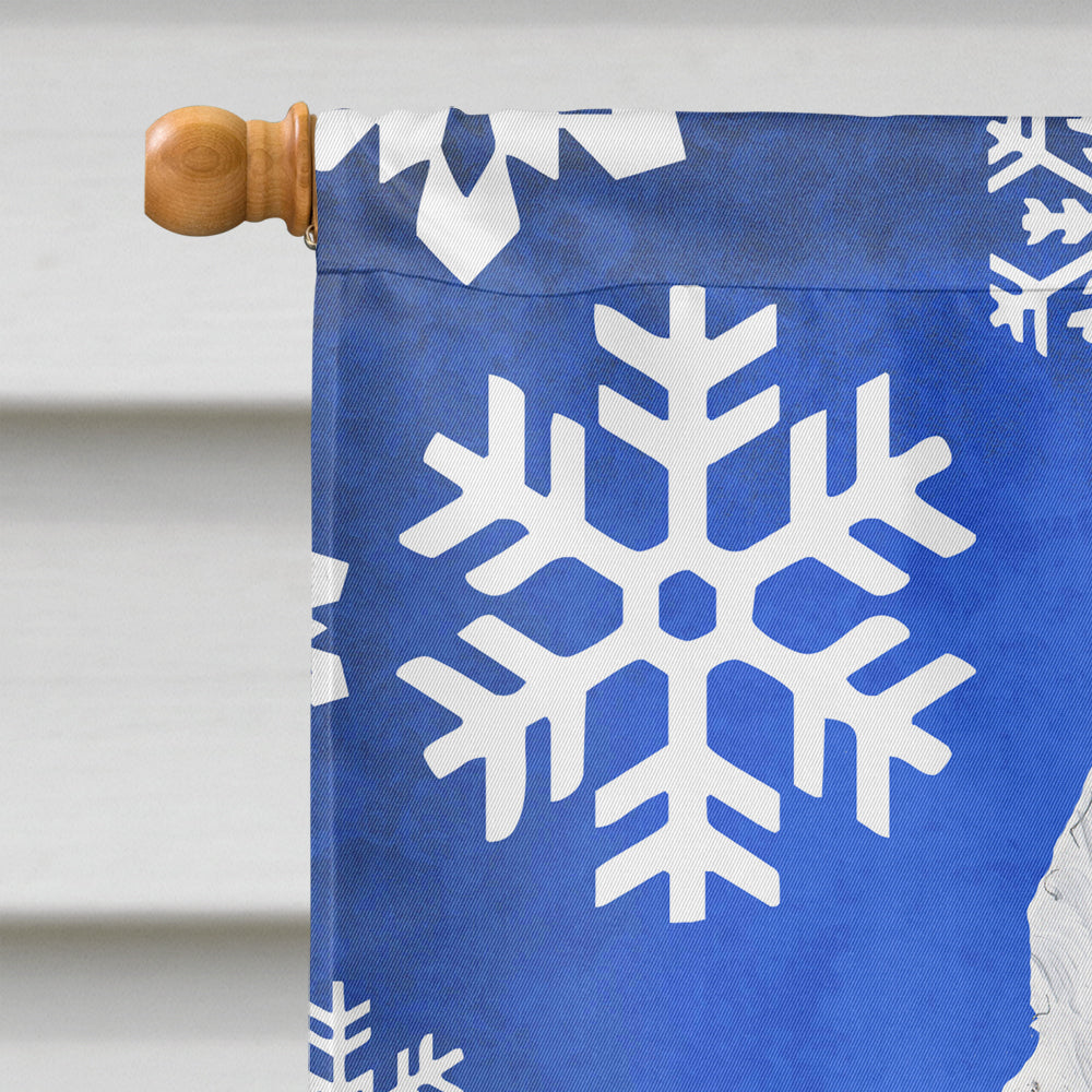 American Eskimo Winter Snowflakes Holiday House Flag 28x40 Porch Sleeve Pole Decorative Outside Yard Banner Artwork Wall Hanging, Polyester