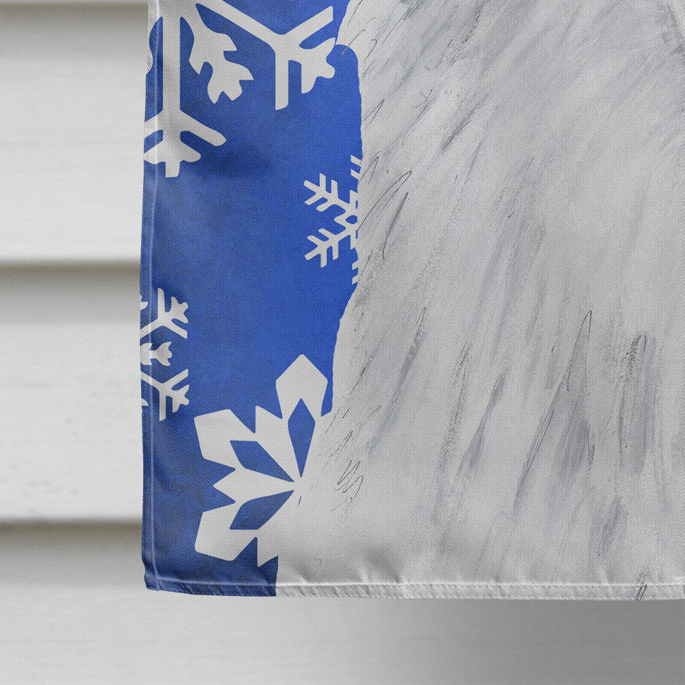 American Eskimo Winter Snowflakes Holiday House Flag 28x40 Porch Sleeve Pole Decorative Outside Yard Banner Artwork Wall Hanging, Polyester