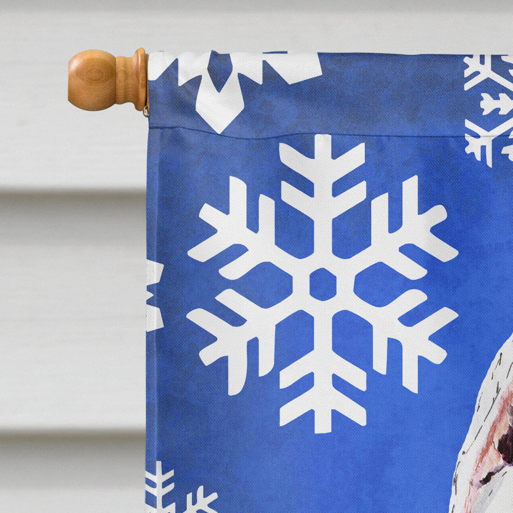 Pit Bull Winter Snowflakes Holiday House Flag 28x40 Porch Sleeve Pole Decorative Outside Yard Banner Artwork Wall Hanging, Polyester