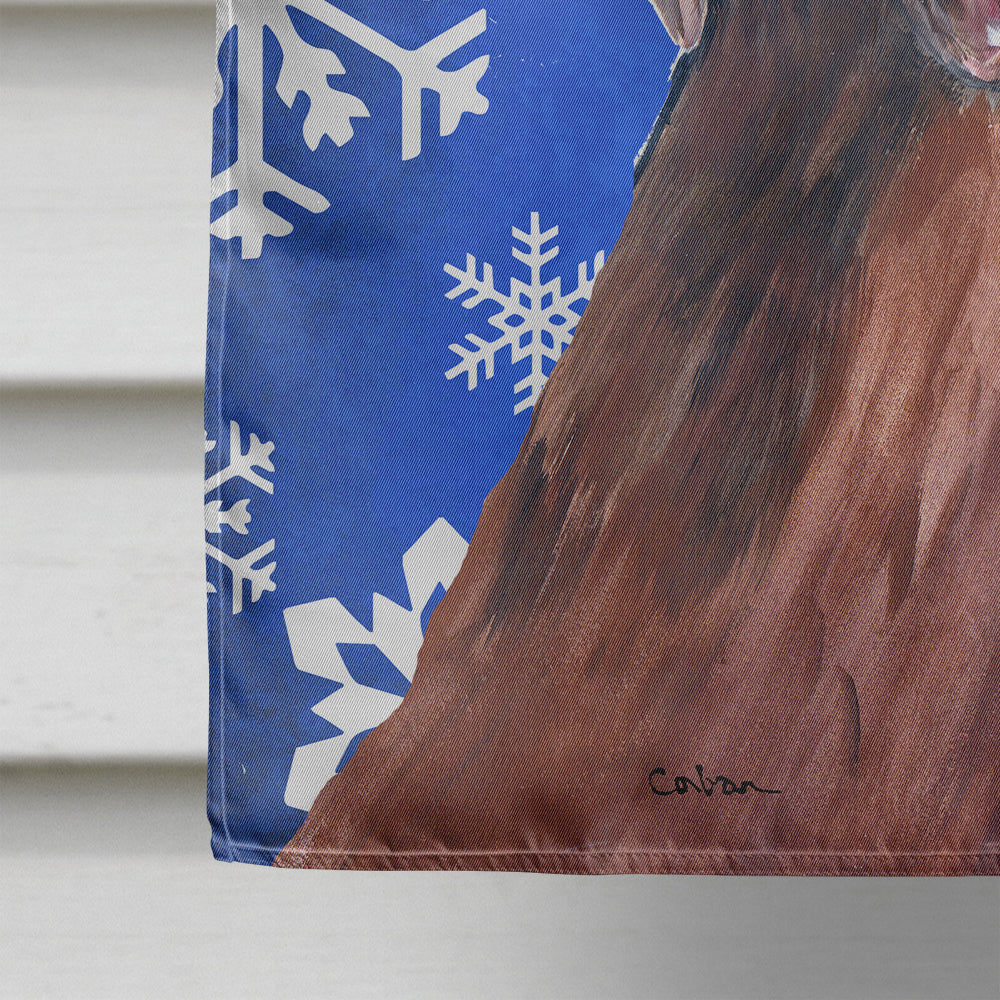 Labrador Winter Snowflakes Holiday House Flag 28x40 Porch Sleeve Pole Decorative Outside Yard Banner Artwork Wall Hanging, Polyester