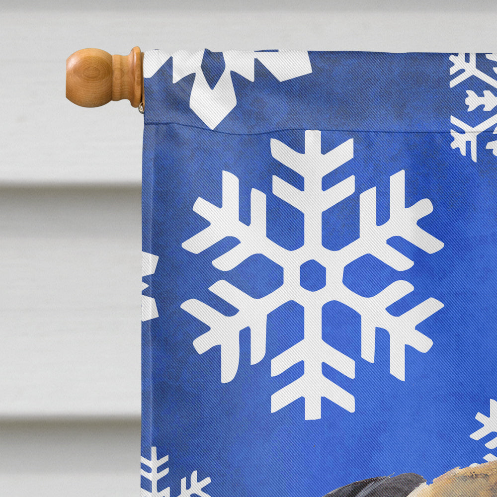 Mastiff Winter Snowflakes Holiday House Flag 28x40 Porch Sleeve Pole Decorative Outside Yard Banner Artwork Wall Hanging, Polyester