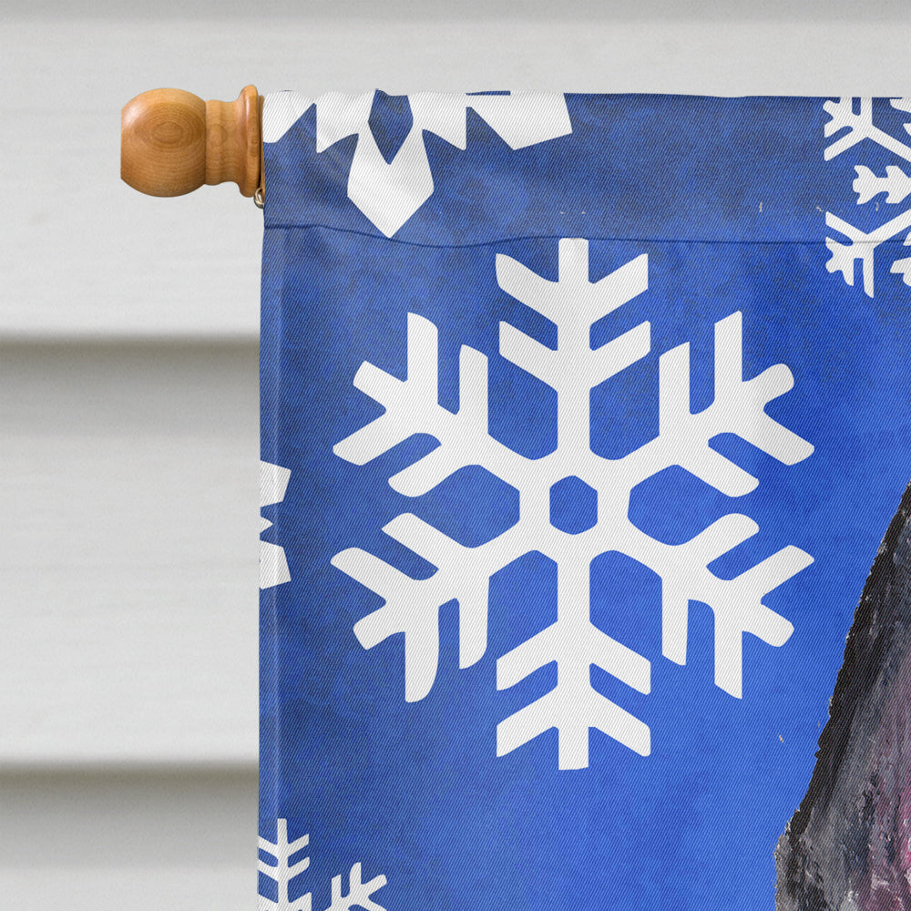 Scottish Terrier Winter Snowflakes Holiday House Flag 28x40 Porch Sleeve Pole Decorative Outside Yard Banner Artwork Wall Hanging, Polyester