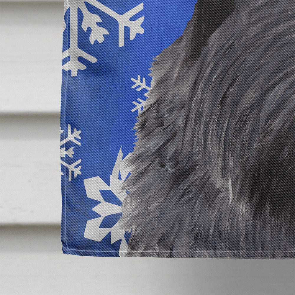 Scottish Terrier Winter Snowflakes Holiday House Flag 28x40 Porch Sleeve Pole Decorative Outside Yard Banner Artwork Wall Hanging, Polyester