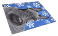 Scottish Terrier Winter Snowflakes Holiday Cutting Board Tempered Glass Kitchen Cutting Surface, Heat Resistant Chopping, Non-Slip Feet, Food Prep & Serving