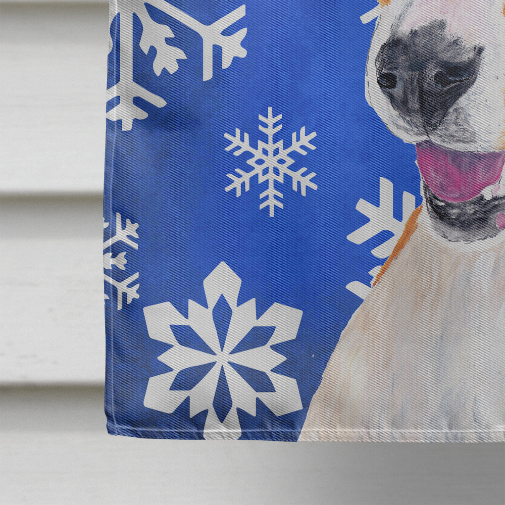 Basenji Winter Snowflakes Holiday House Flag 28x40 Porch Sleeve Pole Decorative Outside Yard Banner Artwork Wall Hanging, Polyester