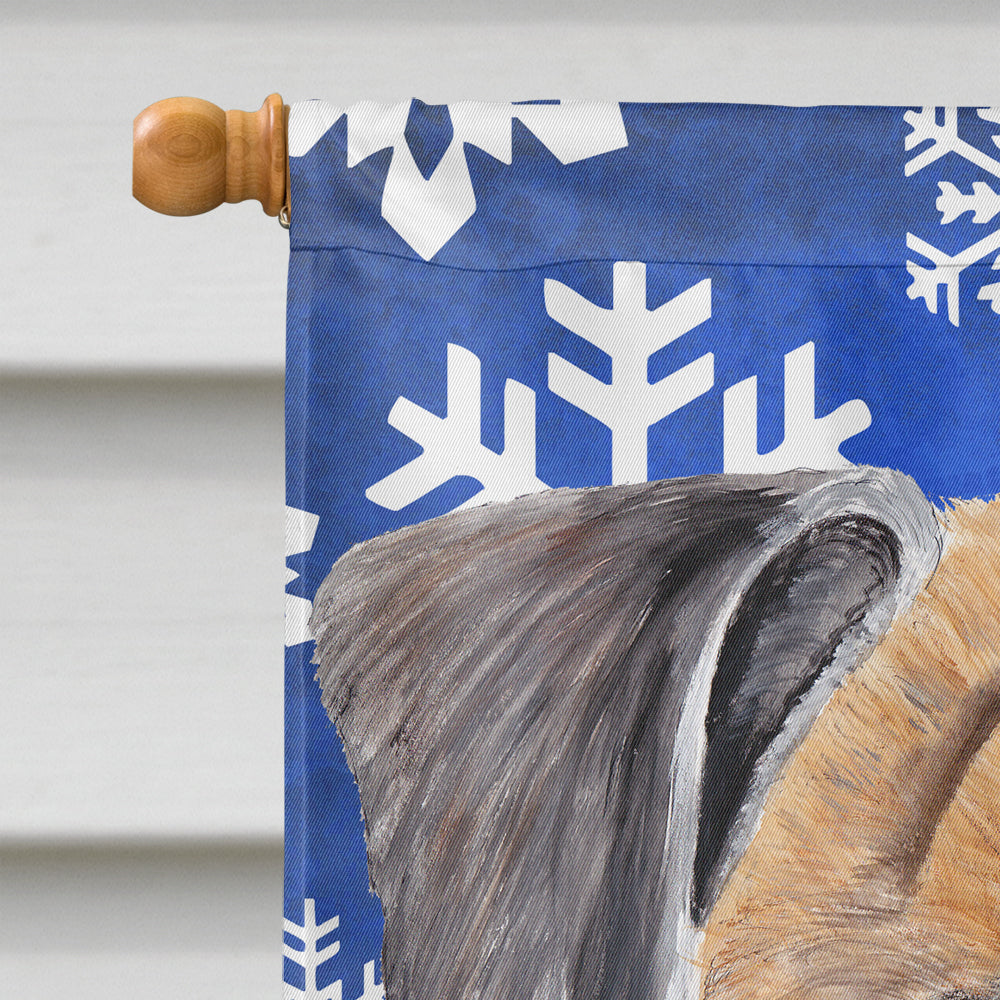 Boxer Winter Snowflakes Holiday House Flag 28x40 Porch Sleeve Pole Decorative Outside Yard Banner Artwork Wall Hanging, Polyester