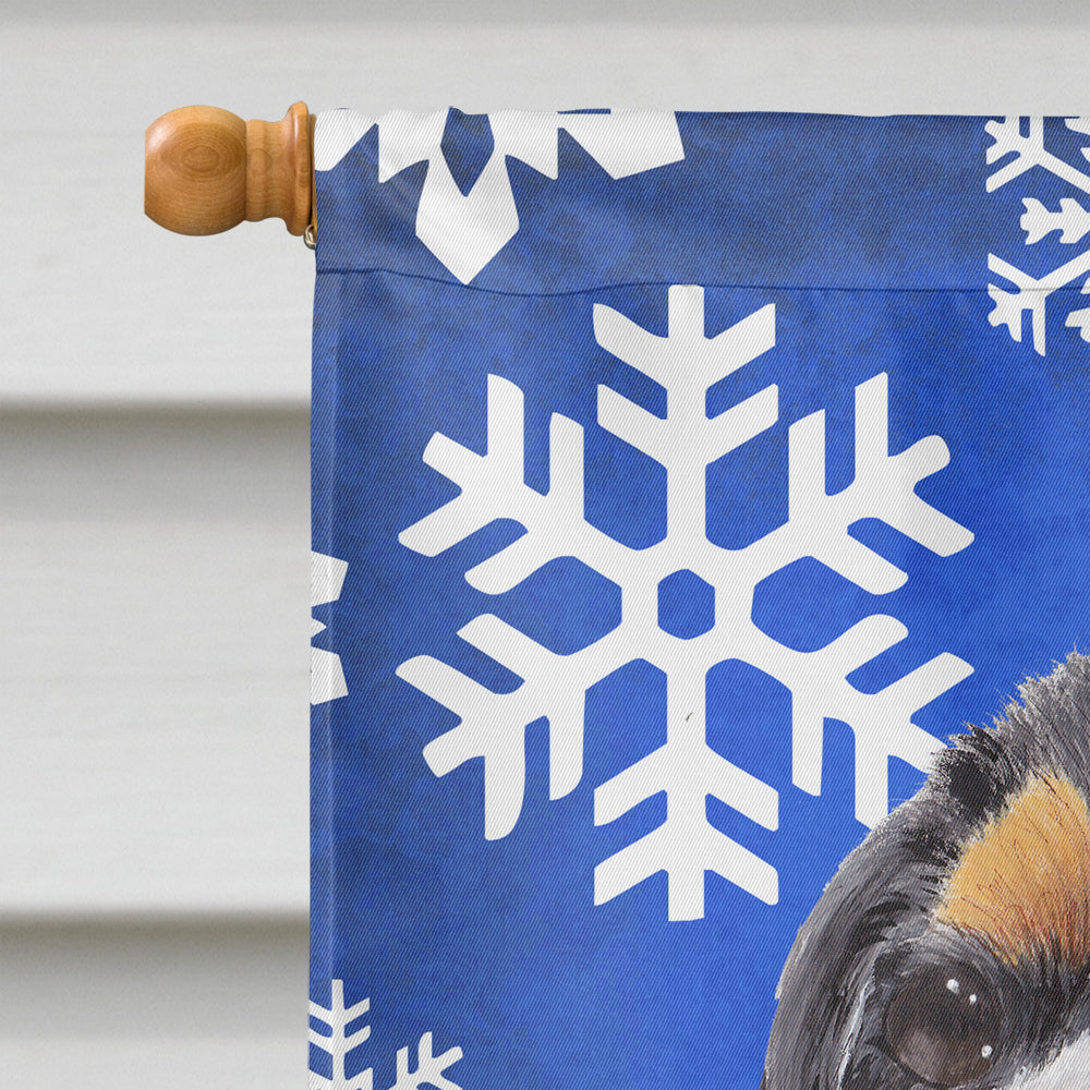 Cavalier Spaniel Winter Snowflakes Holiday House Flag 28x40 Porch Sleeve Pole Decorative Outside Yard Banner Artwork Wall Hanging, Polyester