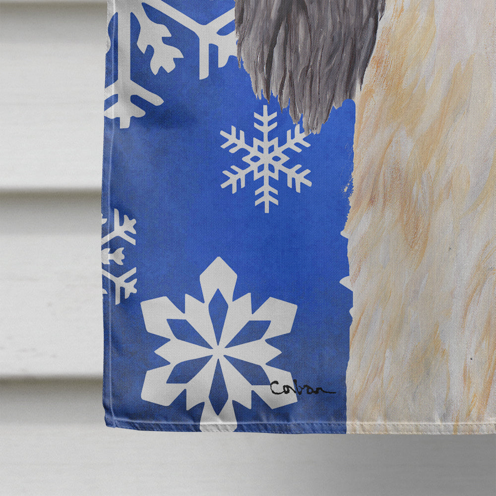 Cavalier Spaniel Winter Snowflakes Holiday House Flag 28x40 Porch Sleeve Pole Decorative Outside Yard Banner Artwork Wall Hanging, Polyester