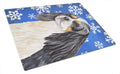 Cavalier Spaniel Winter Snowflakes Holiday Cutting Board Tempered Glass Kitchen Cutting Surface, Heat Resistant Chopping, Non-Slip Feet, Food Prep & Serving