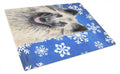 Belgian Tervuren Winter Snowflakes Holiday Cutting Board Tempered Glass Kitchen Cutting Surface, Heat Resistant Chopping, Non-Slip Feet, Food Prep & Serving