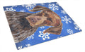 German Shorthaired Pointer Winter Snowflakes Holiday Cutting Board Tempered Glass Kitchen Cutting Surface, Heat Resistant Chopping, Non-Slip Feet, Food Prep & Serving